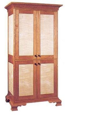 Custom Made Classic Cherry And Tiger Maple Armoire