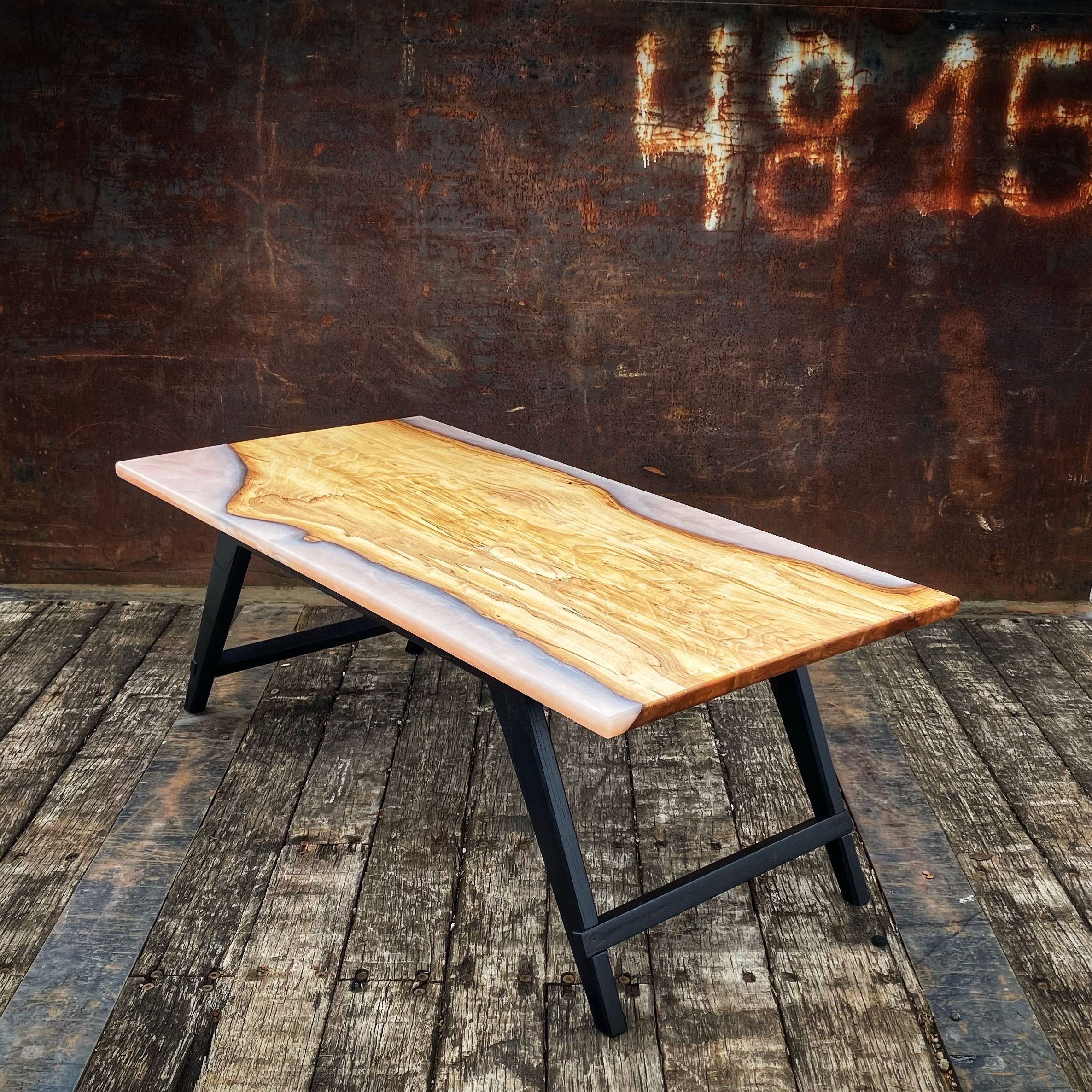 Buy Hand Made Spalted Maple Epoxy River Coffee Table, made to order