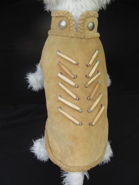 Custom Made Western Military And Indian Style Buckskin Dog Clothes.