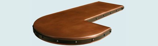 Custom Made Copper Countertop With Dark Brass Strap & Clavos