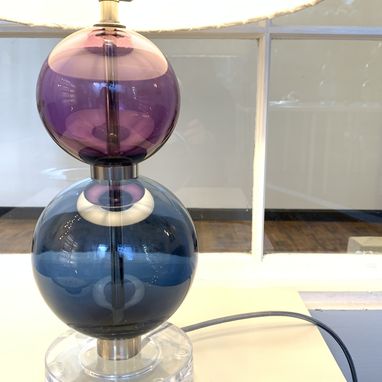 Custom Made Metro Bubble Table Lamp Hand Blown Glass