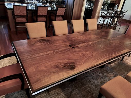 Custom Made Book Matched Walnut Dining Table