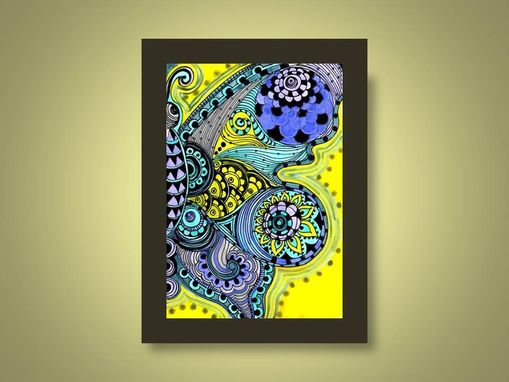 Custom Made Butterfly Fine Art Print- Yellow Purple Blue Ink And Acrylic Painting