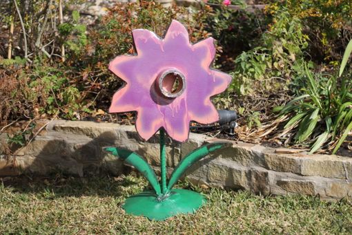 Custom Made Metal Flower Art Outdoor Sculptures By Raymond Guest