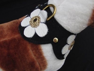 Custom Made Flower Power 60'S Suede Dog Clothes Or Collar