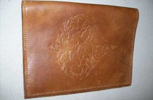 Custom Made Custom Leather Photo Album With Sheridan Design In Java Brown