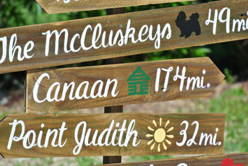 Custom Made Our Family Rustic Directional Location Sign, Parents Gift Idea