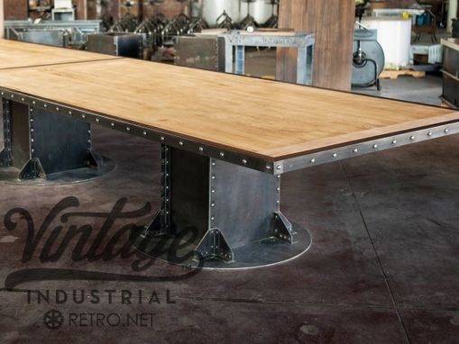 Custom Made Vintage Industrial I Beam Conference Table