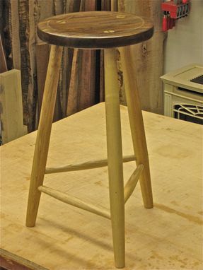 Custom Made Walnut And Ash Stool