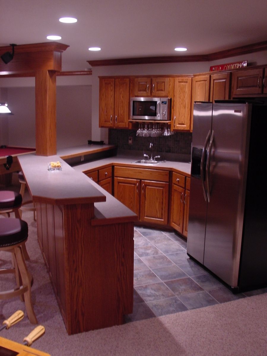 Custom Basement Game Room Kitchen by BBG Woodworks