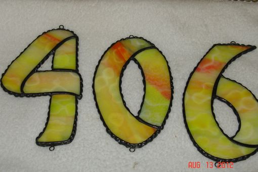 Custom Made Stained Glass House Numbers Sz 3 X 5 - Custom Orders