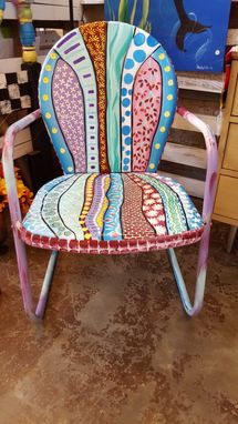 Custom Made Old Metal "Grandpa" Chair Painted Pretty