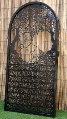 Custom Made Artistic Steel Garden Gate - Unicorn - Decorative Steel Panel - Handmade