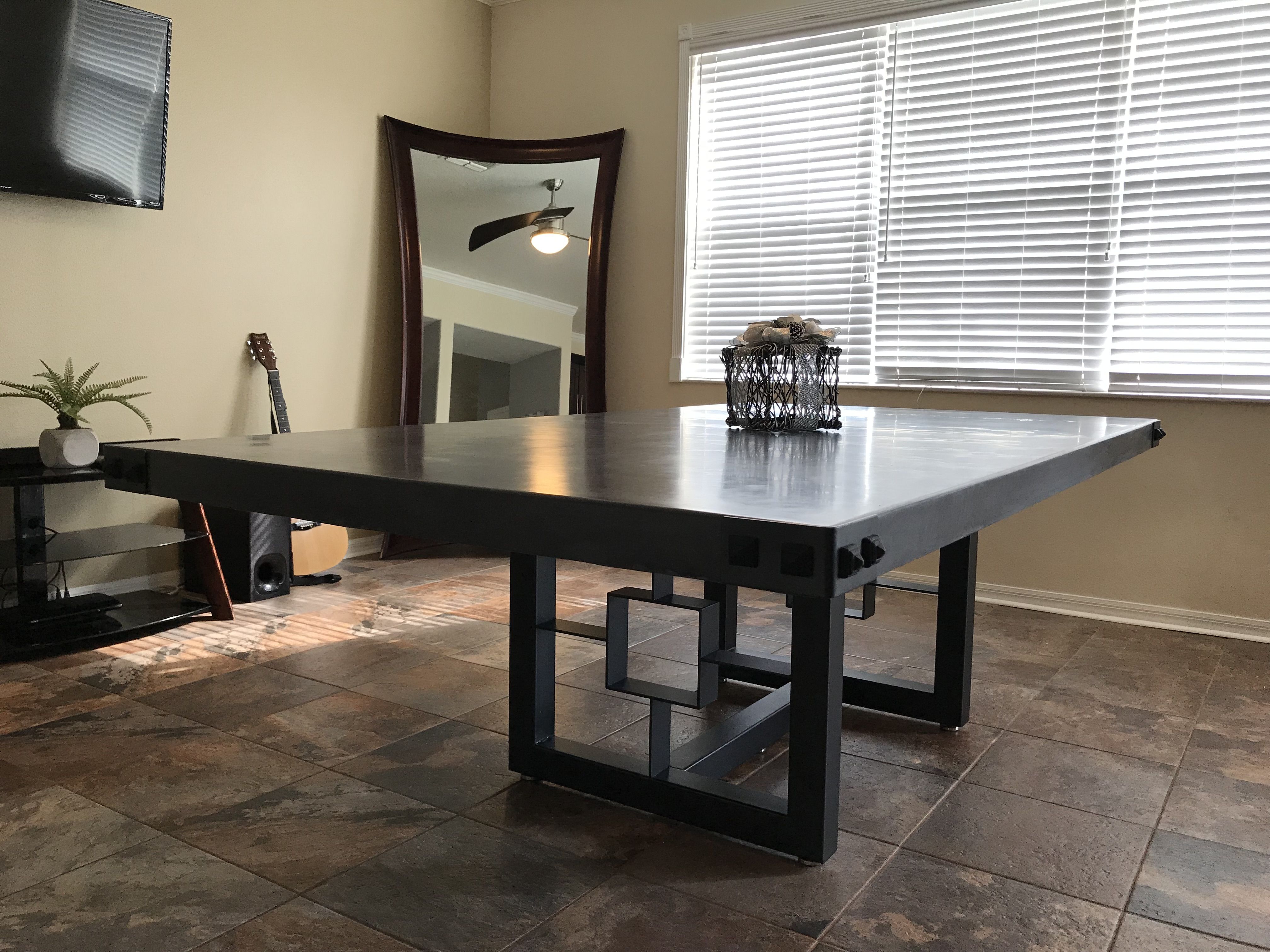 faux concrete dining room table