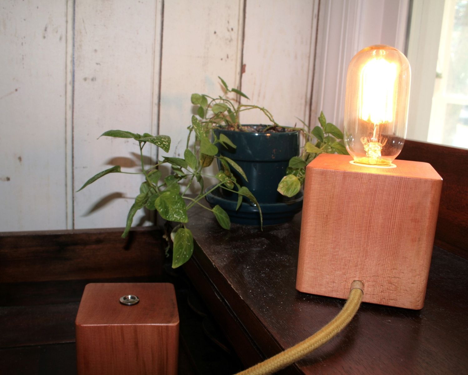 Handmade Wood Block Lamps by Tungsten Customs | CustomMade.com