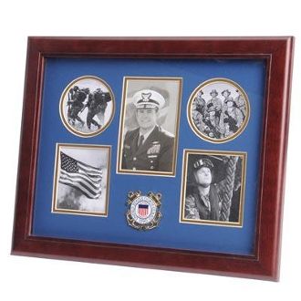 Custom Made U.S. Coast Guard Medallion 5 Picture Collage Frame