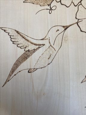 Custom Made Humming Bird Wood Burning