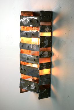 Custom Made Wine Barrel Ring Wall Sconce - Ladder To Heaven - Made From Retired Ca Wine Barrels Rings