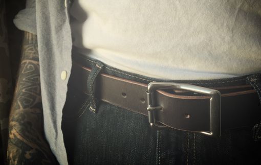Custom Made Black Bridle Leather Belt