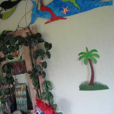 Custom Made Handmade Upcycled Metal Palm Tree Wall Art Decor