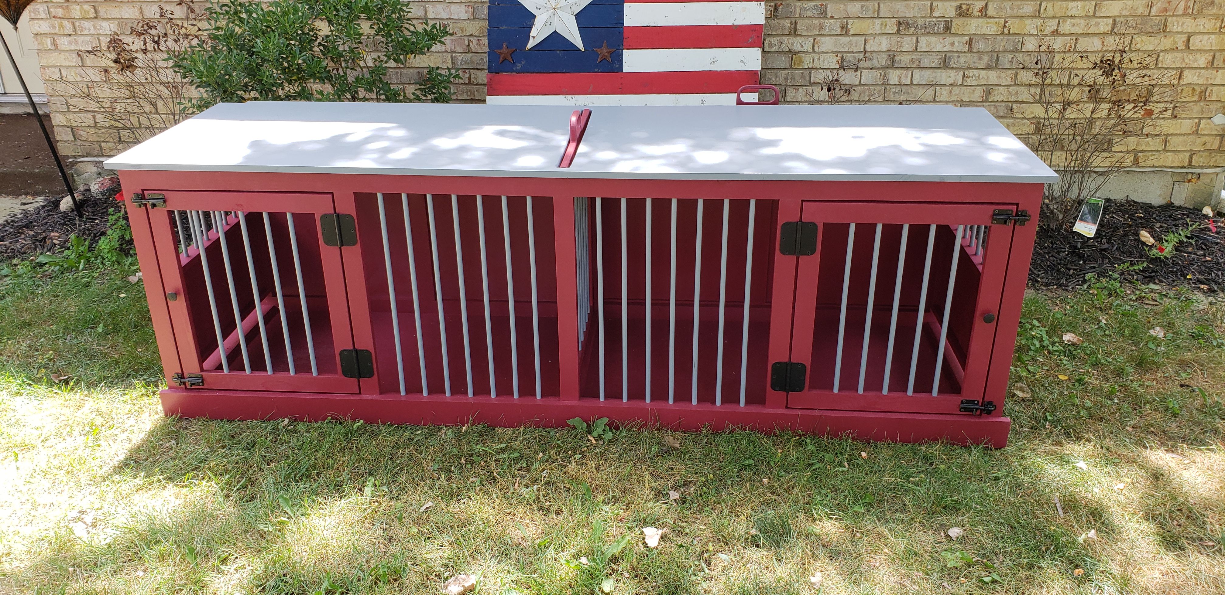 Buy Hand Crafted Custom Dog Crate Furniture Double Large, made to order