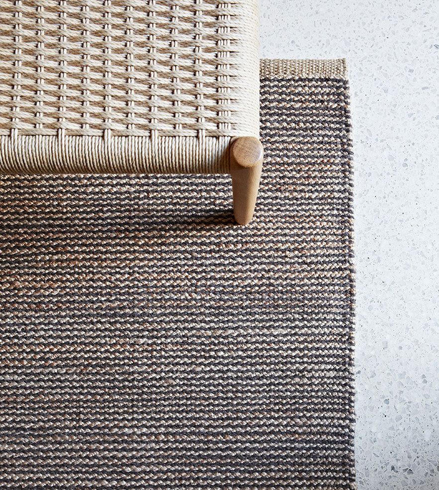 Custom Made Handmade Flat Weave Hemp Rug Brown by Hammers And Heels