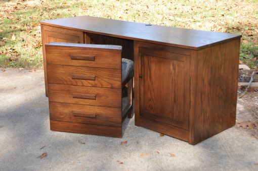 Custom Made Oak Desk With Concealed Chair