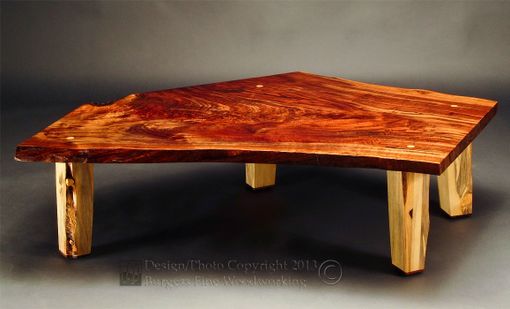 Custom Made Rustic Claro-Walnut Slab Coffee Table
