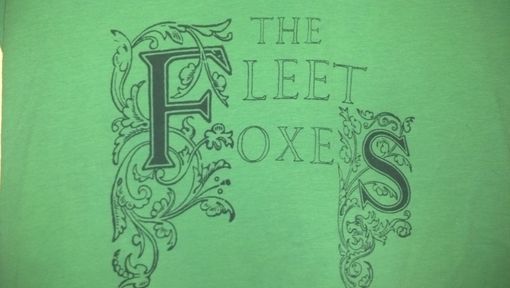 Custom Made The Fleet Foxes Shirt On Woman's Small Or Large Green Vneck, Ready To Ship