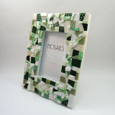 Custom Made Light Green Mosaic Picture Frame