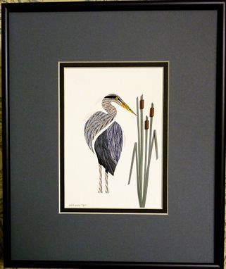 Custom Made Blue Herons -  Quilled Framed Wall Art New Hampshire Herons