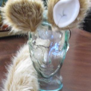 Cosplay Alaskan Husky white black tips luxury shag fur ears /& tails in 2 sizes