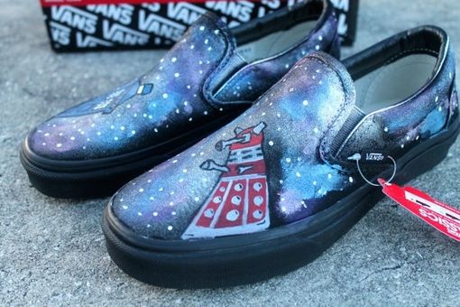 Custom Made Doctor Who "Tardis And Dalek" Galaxy Vans (Or Toms)