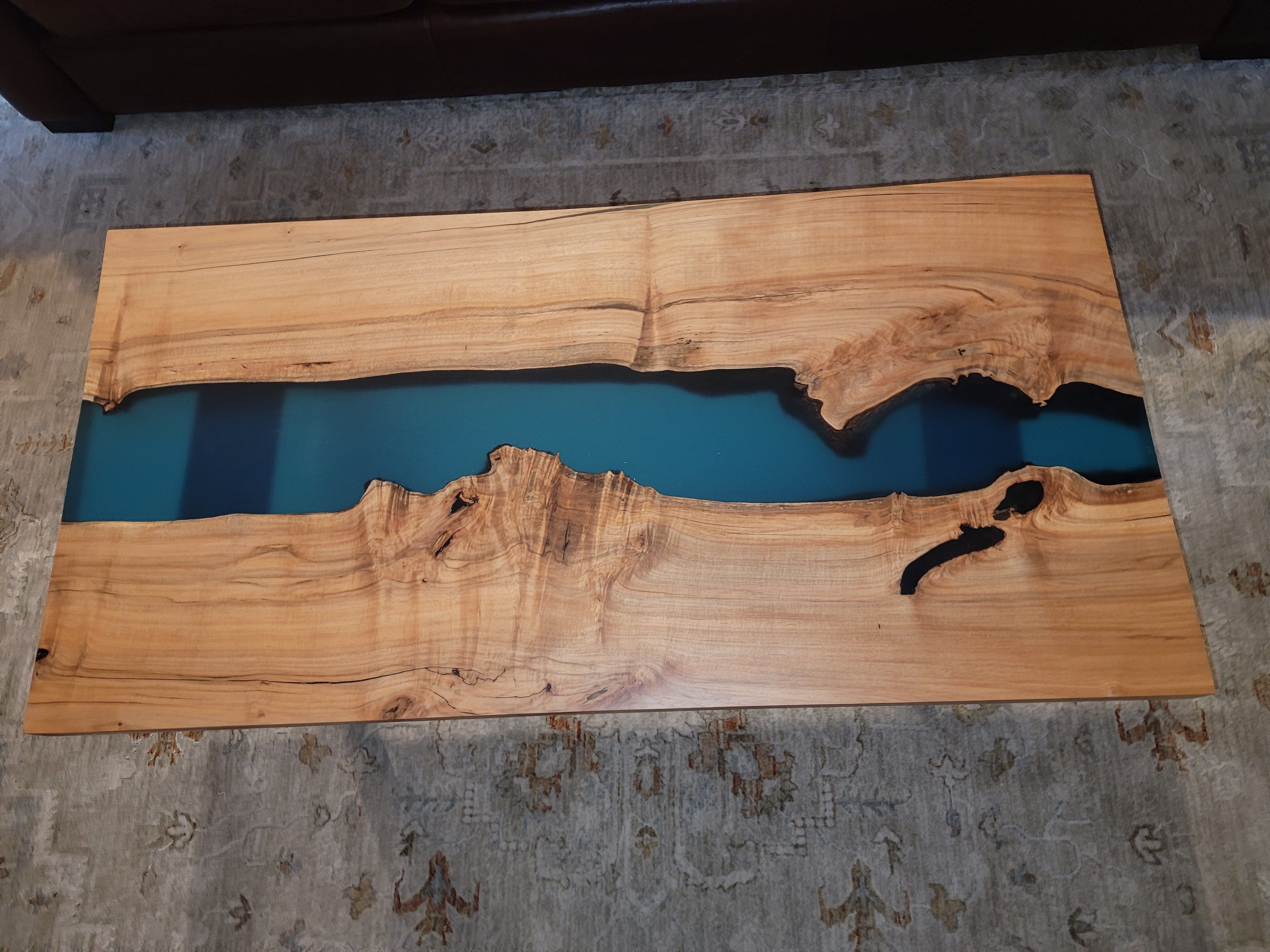 Buy Hand Crafted Burl Maple River Coffee Table, made to order from