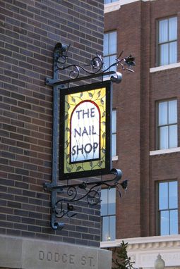 Custom Made Nail Shop Stained Glass Signs