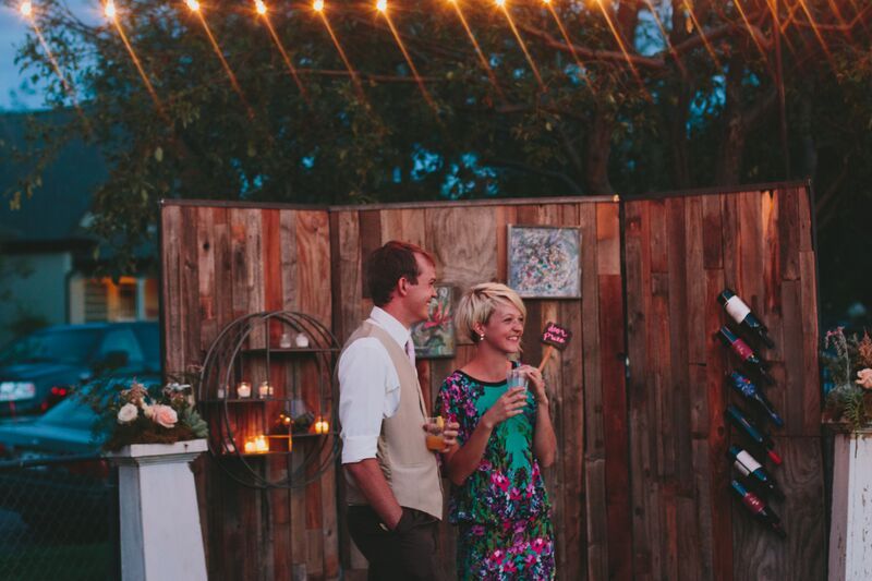 Custom Wood Wall Wedding Backdrop by Edison Metalworks