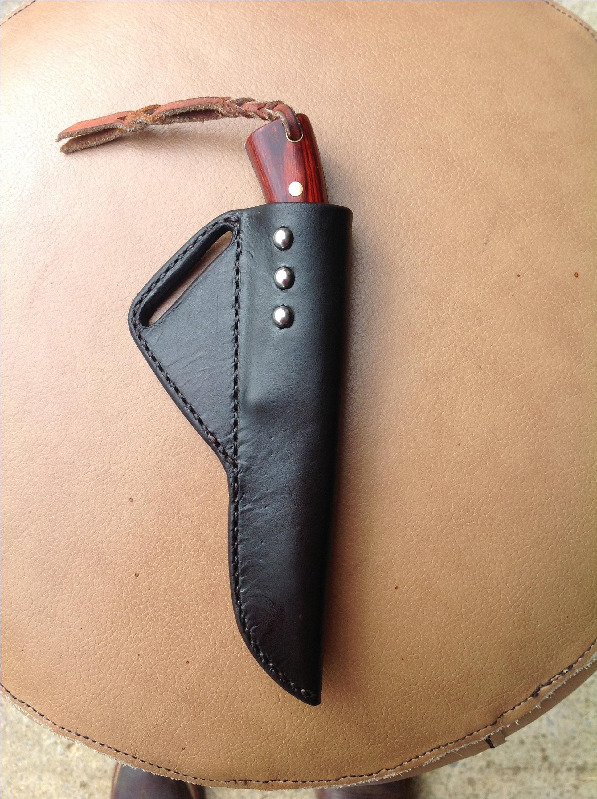 Hand Made Custom Handcrafted Knife Sheaths By Hubbard Leather