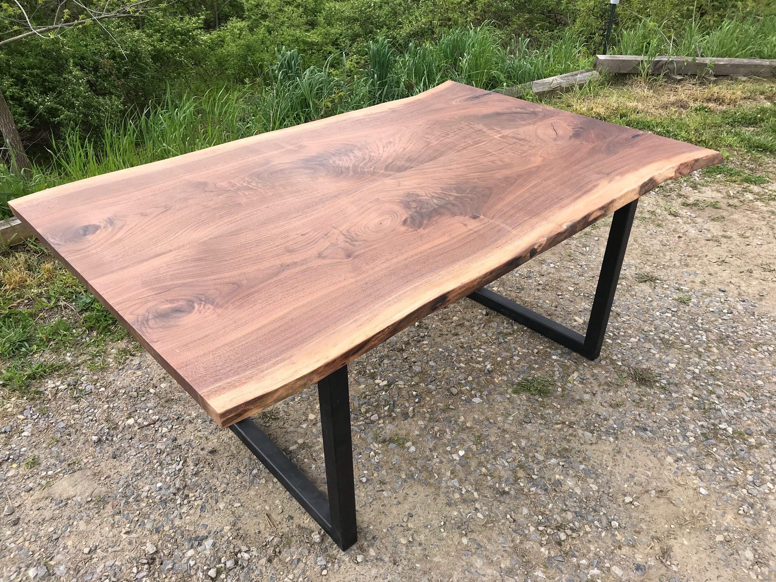 Hand Crafted Live Edge Walnut Dining Table by Martin Rustics