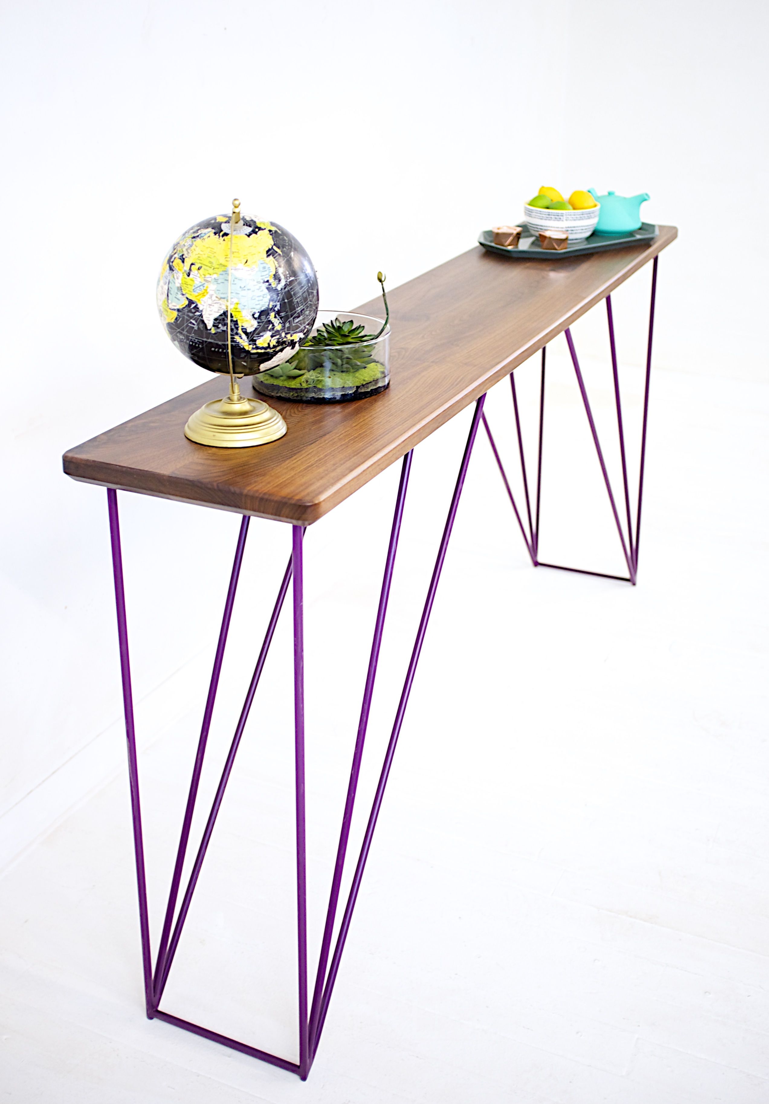 Custom Made Modern Walnut Console Table by Moderncre8ve