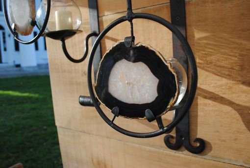 Custom Made Forged Iron Geode Wall Sconce