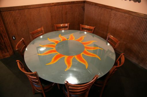 Custom Made Elegant Sun Ray Steel Table // (Min. Shipping $450+)
