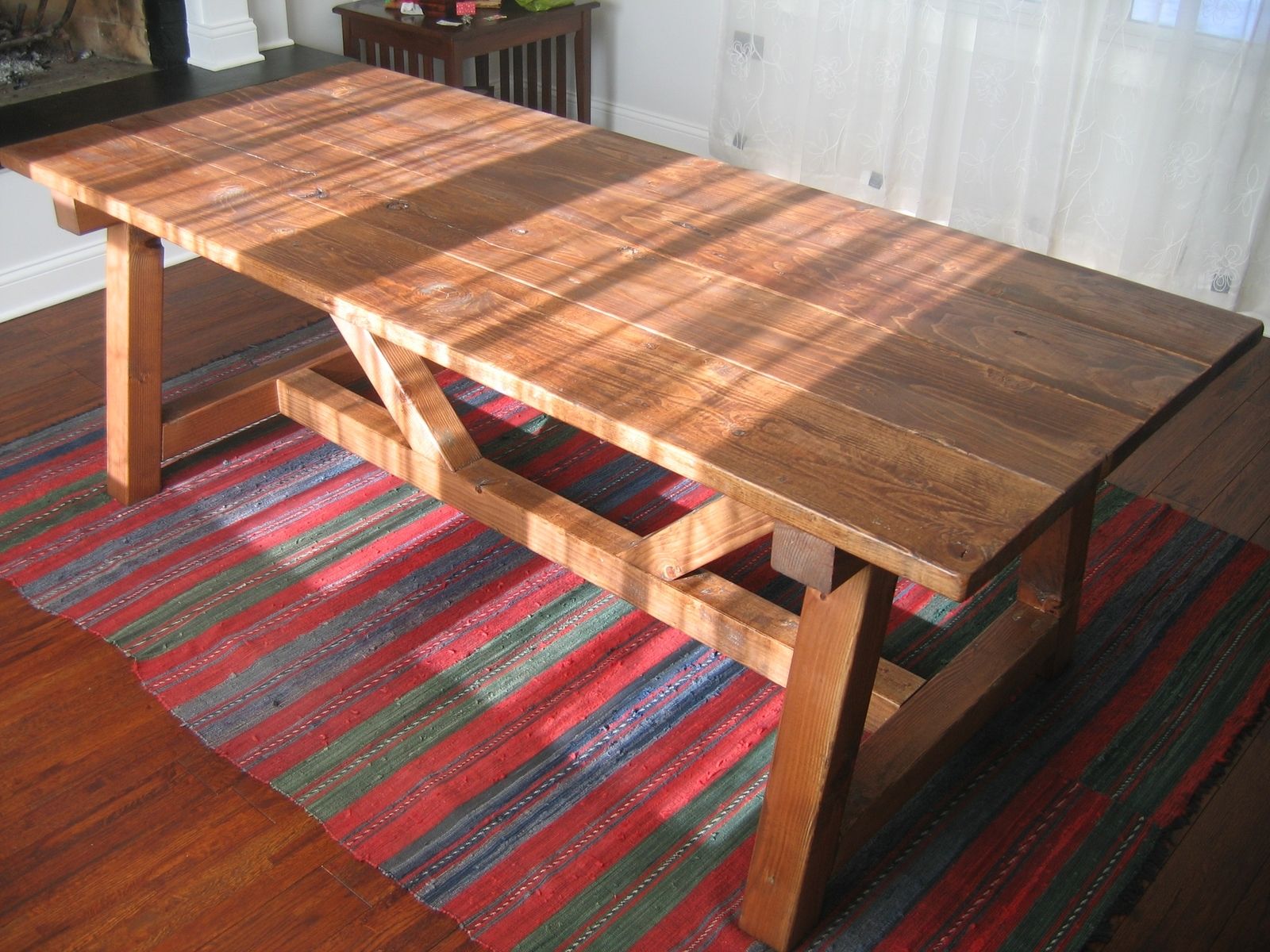Hand Made Trestle Farmhouse Table Reclaimed Wood Farmhouse Dining