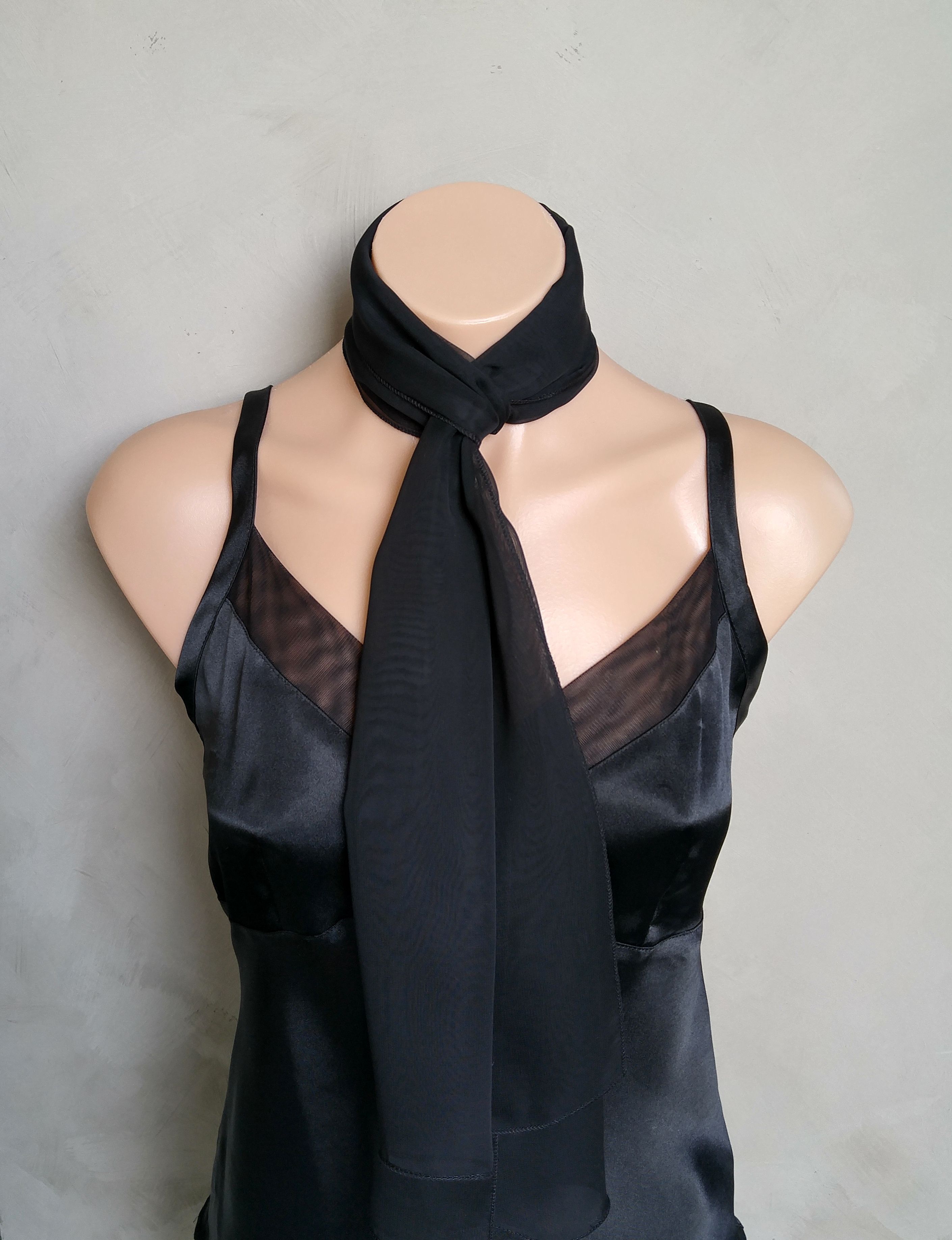 Buy Hand Made Black Chiffon Scarf, made to order from All Seasons ...