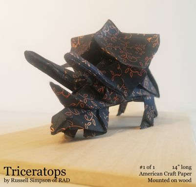 Custom Made Triceratops Origami Sculpture