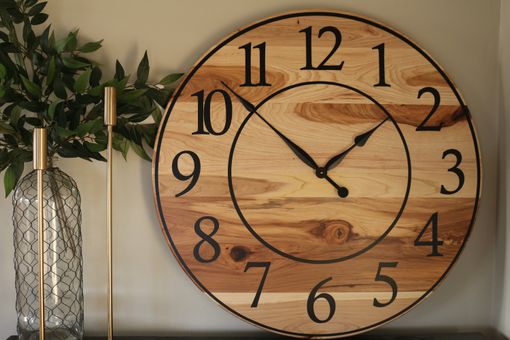 Custom Made Hickory Wall Clock