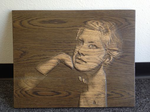 Custom Made Carved Wood Portrait