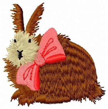 Custom Made Bunny With Bow Embroidery Design