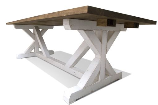 Custom Made Fancy X Farmhouse Dining Table By The Urban Reclaimed