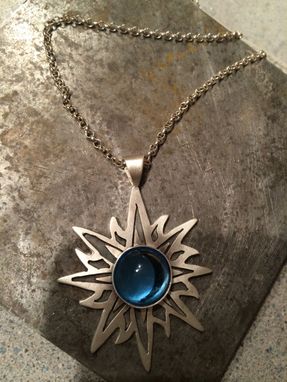 Custom Made Blue Topaz Sun Pendant