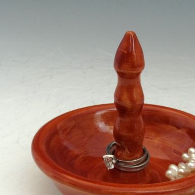 Custom Made Red Pottery Ring Holder